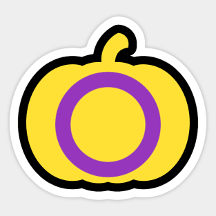 Halloween Pumpkin LGBT Flag Intersex Sticker